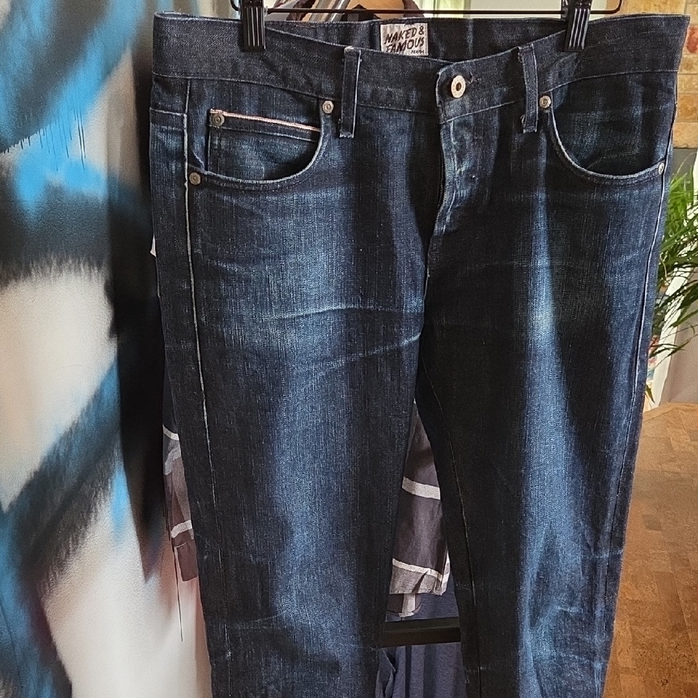 Naked&Famous Mens Blue Jeans